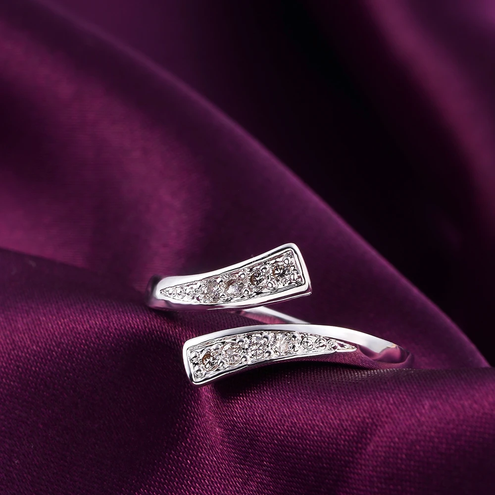Aimarry 925 Sterling Silver Nastavitelný AAA Zirkon Prsten Pro Ženy Kouzlo Párty Dárky Módní Zásnubní Svatební Šperky 3