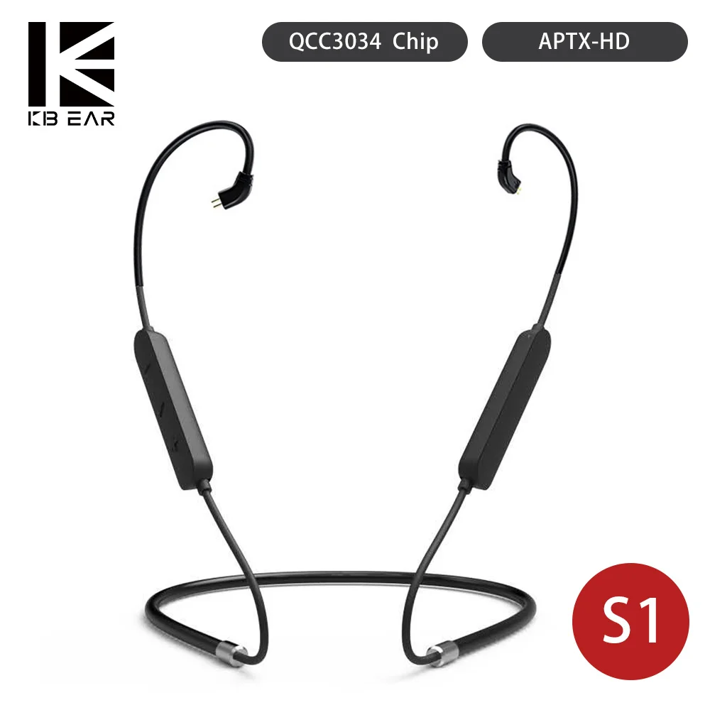 AK KBEAR S1 Bluetooth 5.0 Sportovní Bluetooth Upgrade Kabel Bezdrátový Headset Mate pro KBEAR KS2 KB04 KB06 TRI I3 4