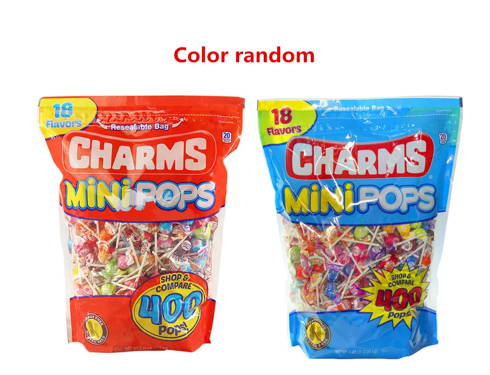 American Candy CHAMS Lollipop 18 chutí 400PCS 50KS smíšené ovoce chuť děti, občerstvení, vánoční Dárek 3