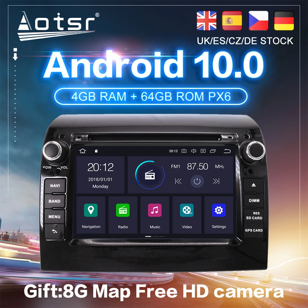 Android 10.0 PX6 Pro Fiat Ducato 2006-2018 Jumper Auto GPS Navigace, Auto Rádio Stereo, DVD, Multimediální Video Přehrávač HeadUnit 2Din 4