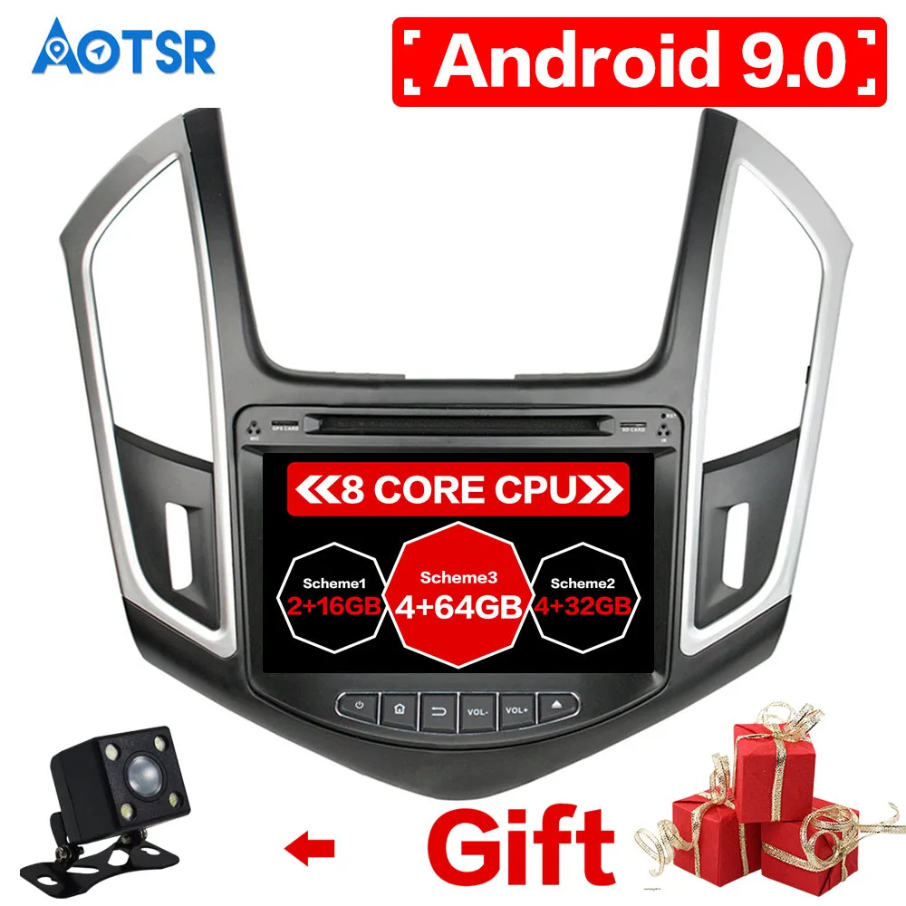 Android10 4+64GB ROM, auto dvd gps přehrávač pro Chevrolet Cruze 2012 2013 rádio gps navigace mirror link volant 5