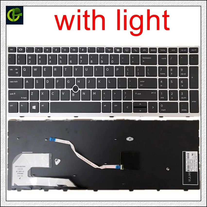 Angličtina Podsvícený originální Klávesnice pro HP EliteBook 850 855 G5 ZBOOK 15U G5 NÁS s myší bod L14366-001 0