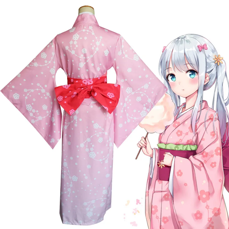 Anime Eromanga Izumi Sensei Sagiri Cosplay Kostým Japonské Kimono Ženy, Holka, Halloween, Karneval, Párty Jarní Cosplay Paruka Boty 5