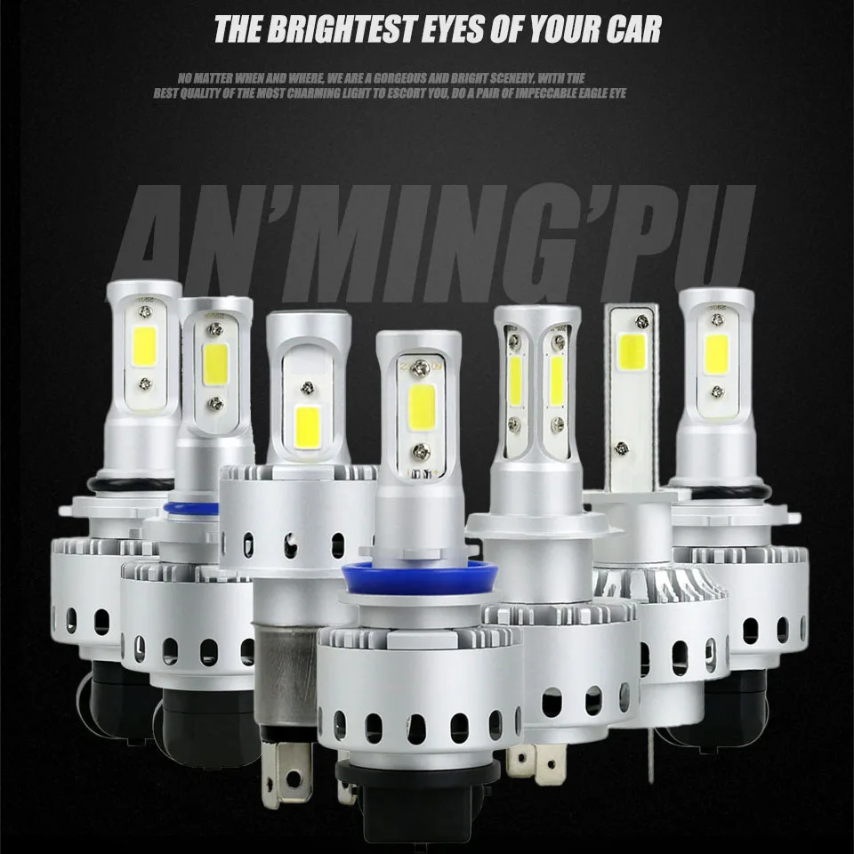 ANMINGPU Auto Světlo H4 H7 LED H8/H11, HB3/9005 HB4/9006 LED Lampa H1 9012 H13 90W 12000lm Auto Žárovka Světlomet, Reflektor Žárovky 6500K 4