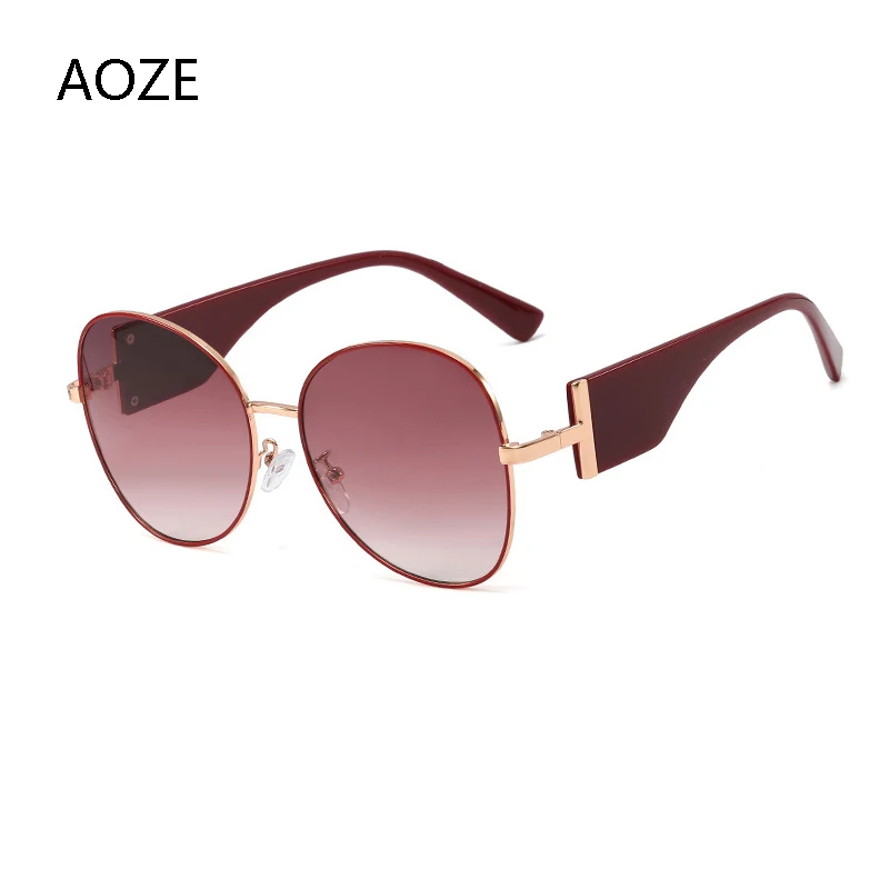AOZE 2020 Luxusní Módní Kovový Kulatý Rám Ženy Gradient sluneční Brýle, Anti-Reflexní sluneční Brýle, Nový Design Venkovní sluneční brýle UV 0