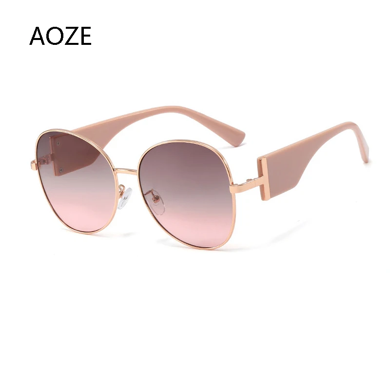 AOZE 2020 Luxusní Módní Kovový Kulatý Rám Ženy Gradient sluneční Brýle, Anti-Reflexní sluneční Brýle, Nový Design Venkovní sluneční brýle UV 1