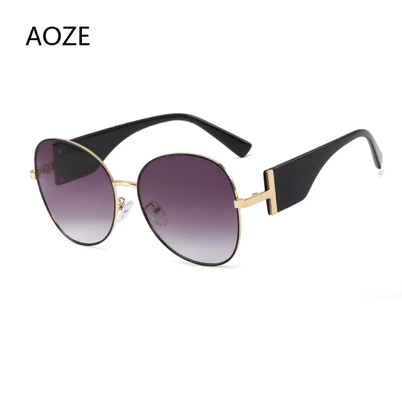 AOZE 2020 Luxusní Módní Kovový Kulatý Rám Ženy Gradient sluneční Brýle, Anti-Reflexní sluneční Brýle, Nový Design Venkovní sluneční brýle UV 3