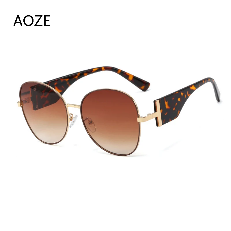 AOZE 2020 Luxusní Módní Kovový Kulatý Rám Ženy Gradient sluneční Brýle, Anti-Reflexní sluneční Brýle, Nový Design Venkovní sluneční brýle UV 5