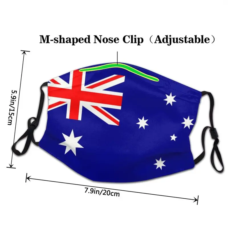 Austrálie Vlajka Maska Muži Ženy Anti Mlha Australský Hrdost Maska, Respirátor Ochrana V Pračce Úst Muflové 4