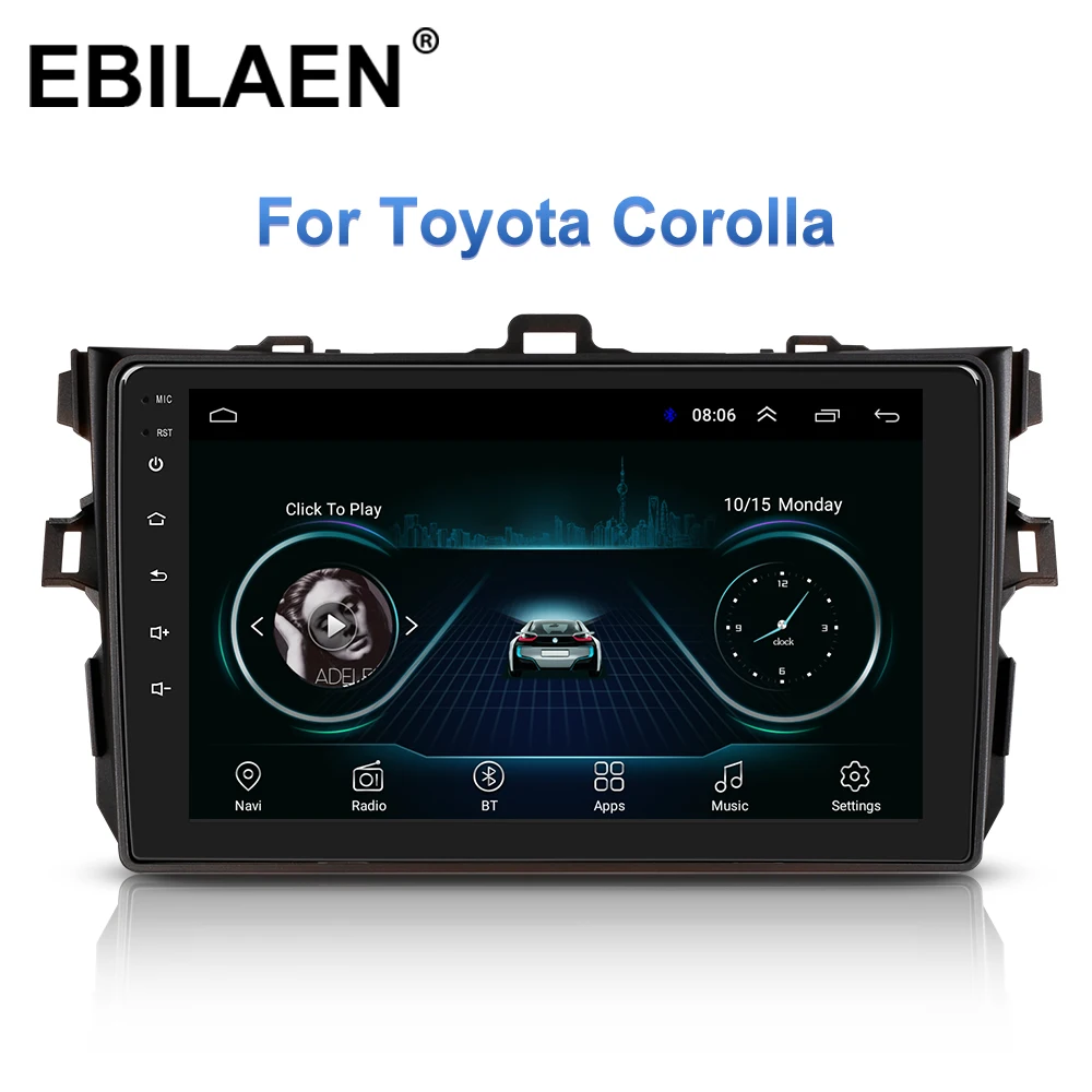 Auto Multimediální Přehrávač Pro Toyota Corolla E140/150 2007-2016 Autoradio 2Din Android 8.1 Auto Auto Rádio Navigace GPS, Stereo 0