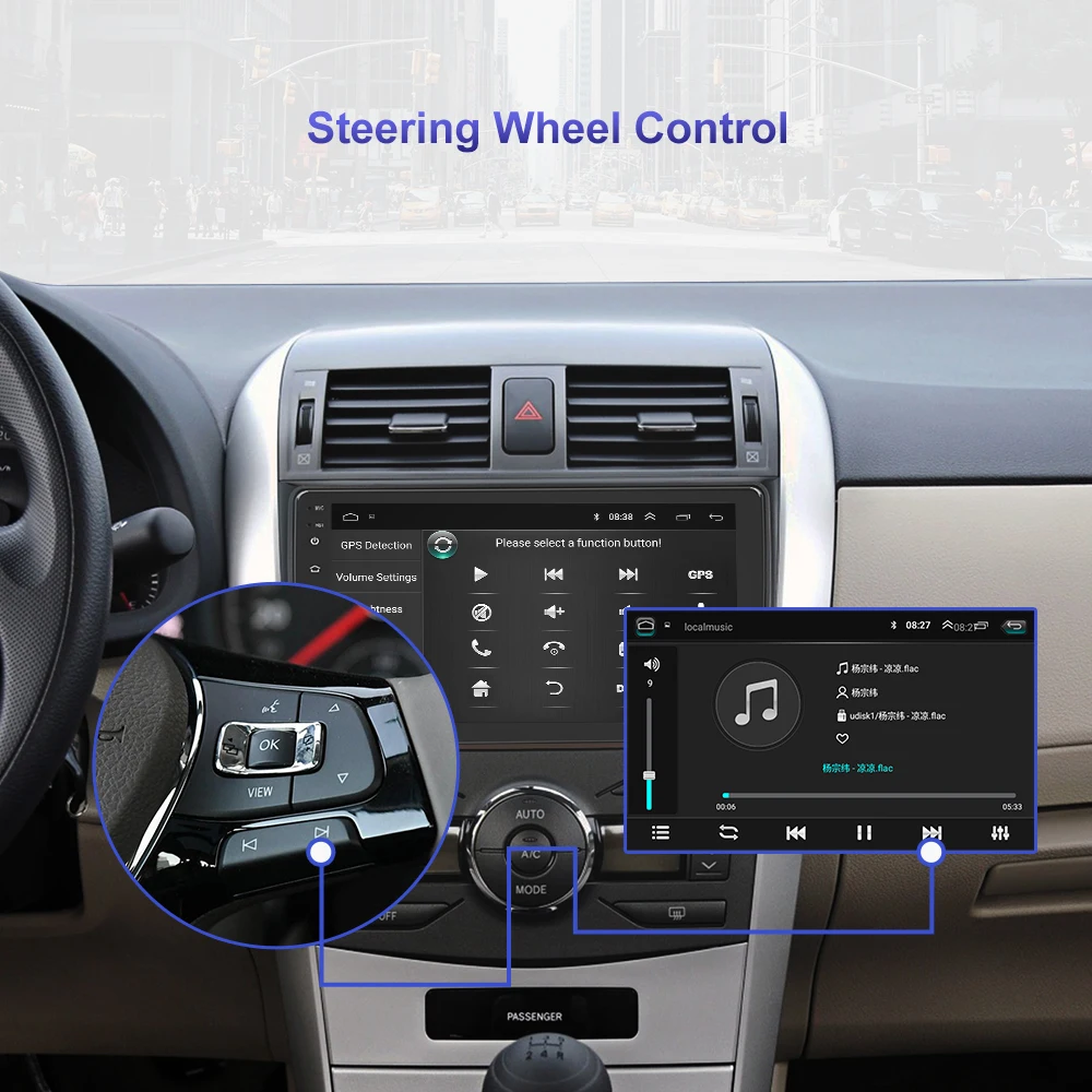 Auto Multimediální Přehrávač Pro Toyota Corolla E140/150 2007-2016 Autoradio 2Din Android 8.1 Auto Auto Rádio Navigace GPS, Stereo 4