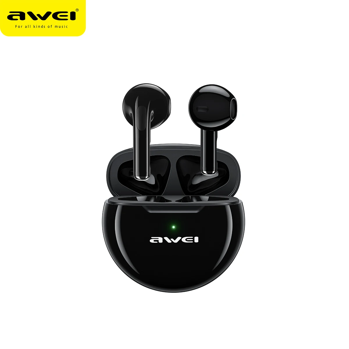 AWEI T17 TWS Bluetooth Sluchátka Bezdrátová Sluchátka Herní Mini v Půl Ucha Typ-C Nabíjecí Pouzdro S Mikrofonem Pro Sportovní Hry 4