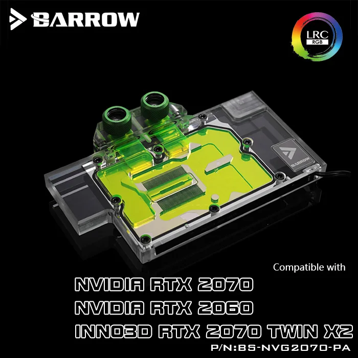 Barrow BS-NVG2070-PA, Plné Pokrytí Grafické Karty Vodní Chlazení Bloky,Pro NVIDIA Zakladatel Edition RTX2070/2060, INNO3D RTX2070 ODDĚLENÝMI postelemi 0