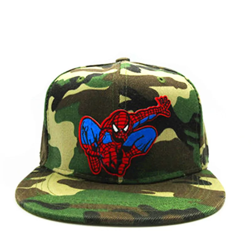 Bavlněné Karikatura Spider-man výšivky Casquette Baseball Cap hip-hop čepice Nastavitelný Snapback Čepice pro děti muži ženy 251 0