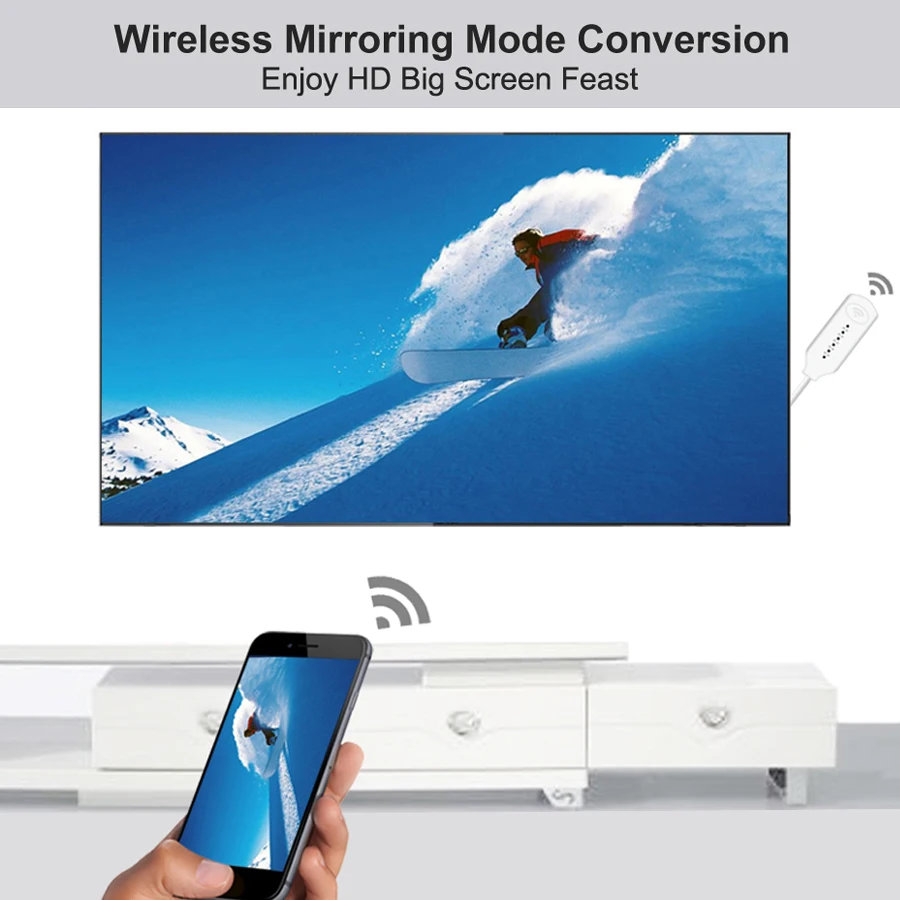 Bezdrátové WiFi Zrcadlení Kabel MHL na HDMI Převodník 1080P HDTV Adaptér HDMI Kabel pro iPhone pro Samsung Android Windows 3