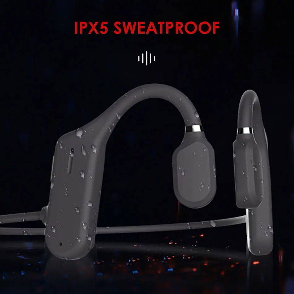 Bluetooth 5.0 Ušní Háček Sluchátka AS3 Bezdrátové Kostní Vedení Headset w/Mikrofon pro Handsfree Volání IPX5 Vodotěsné Sluchátka 1