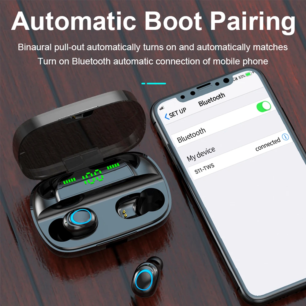 Bluetooth Bezdrátová Sluchátka s Mikrofonem Sportovní Vodotěsné Bluetooth Sluchátka hi-fi Stereo Šumu Headset Sluchátka 3