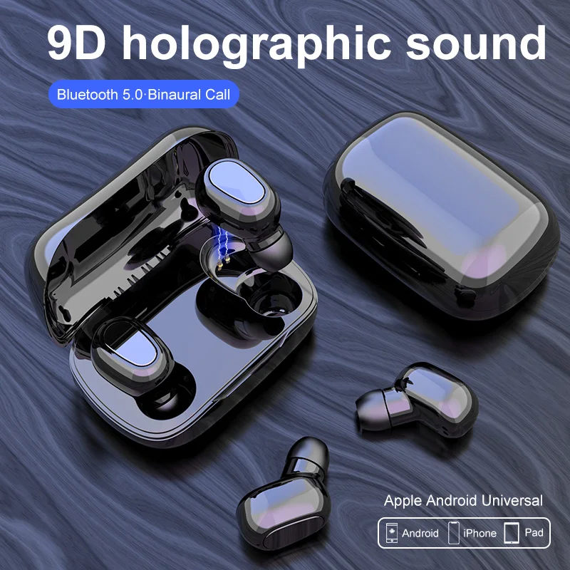 Bluetooth Sluchátka Headset Sluchátka 5.0 Tws L21 Nabíjecí Box Stereo Bezdrátová Sluchátka Holografické Zvuk, Android, iOS IPX5 3