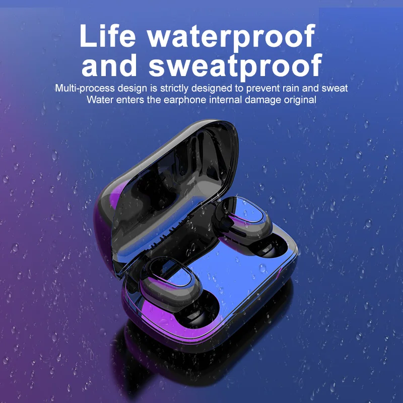Bluetooth Sluchátka Headset Sluchátka 5.0 Tws L21 Nabíjecí Box Stereo Bezdrátová Sluchátka Holografické Zvuk, Android, iOS IPX5 4