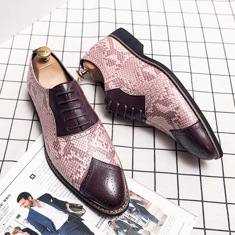 Bullock ležérní kožené boty pánské kožené vyřezávané pánské boty Britský Barokní Oxford boty podnikání obleky retro Derby boty muži 1