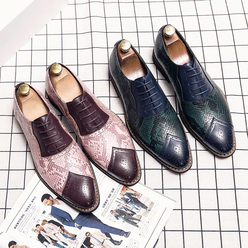 Bullock ležérní kožené boty pánské kožené vyřezávané pánské boty Britský Barokní Oxford boty podnikání obleky retro Derby boty muži 3