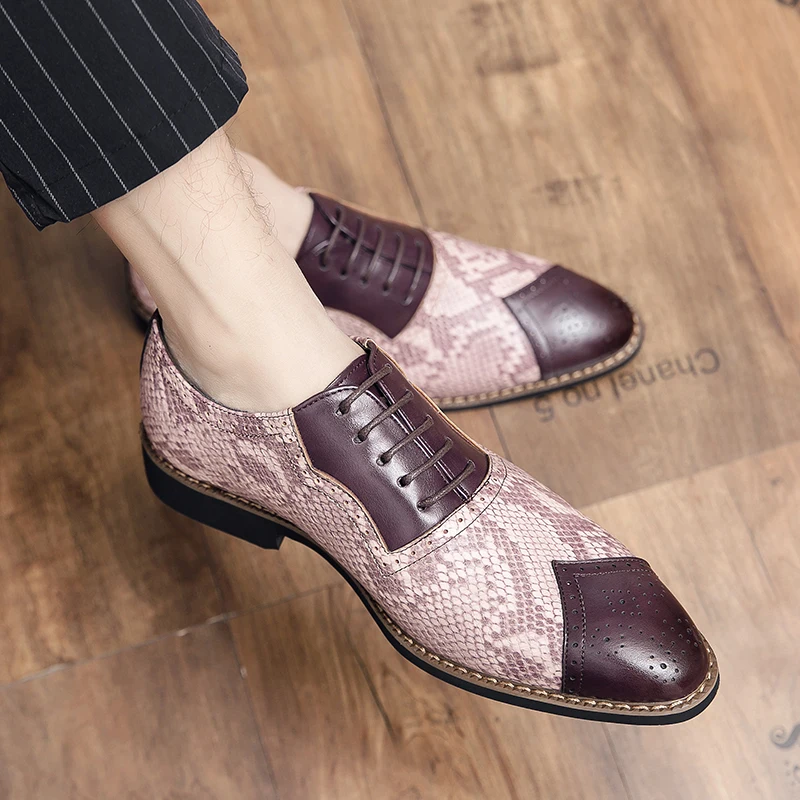Bullock ležérní kožené boty pánské kožené vyřezávané pánské boty Britský Barokní Oxford boty podnikání obleky retro Derby boty muži 4