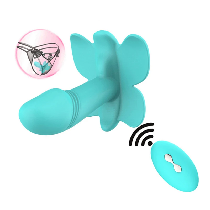 Butterfly Wearable Dildo Vibrátor pro Ženy Masturbátor Kalhotky G Spot Klitoris Stimulátor Dálkové Ovládání Kalhotky pro Dospělé Sexuální hračky 0