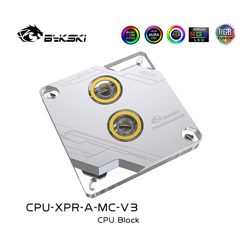 Bykski CPU-XPR--MC-V3 CPU Vodní Blok pro Intel 115X 1366 2011 2066 Černá/Stříbrná RBW(5V) vodní chladič Chladící Kapaliny 0