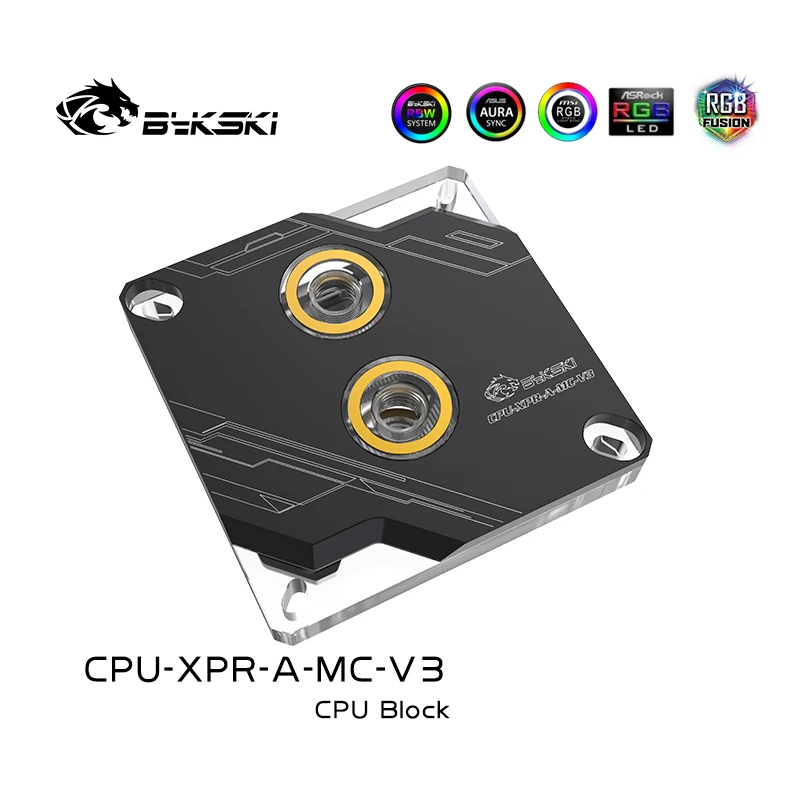 Bykski CPU-XPR--MC-V3 CPU Vodní Blok pro Intel 115X 1366 2011 2066 Černá/Stříbrná RBW(5V) vodní chladič Chladící Kapaliny 1
