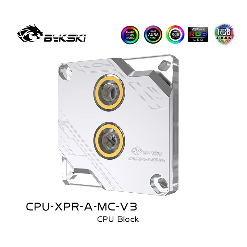 Bykski CPU-XPR--MC-V3 CPU Vodní Blok pro Intel 115X 1366 2011 2066 Černá/Stříbrná RBW(5V) vodní chladič Chladící Kapaliny 2