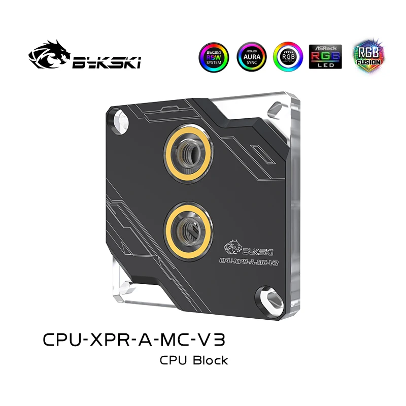Bykski CPU-XPR--MC-V3 CPU Vodní Blok pro Intel 115X 1366 2011 2066 Černá/Stříbrná RBW(5V) vodní chladič Chladící Kapaliny 3