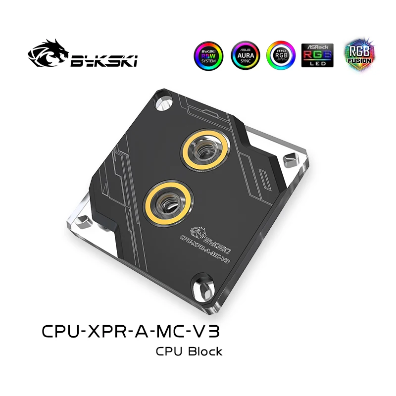 Bykski CPU-XPR--MC-V3 CPU Vodní Blok pro Intel 115X 1366 2011 2066 Černá/Stříbrná RBW(5V) vodní chladič Chladící Kapaliny 5