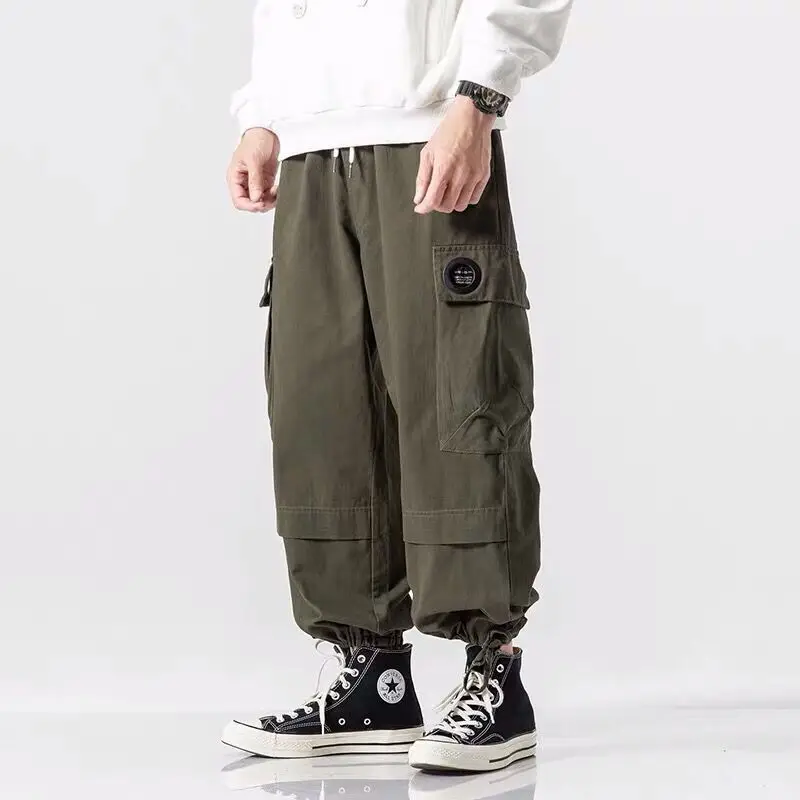 Cargo Kalhoty Muži Japonský Streetwear Jogging Kalhoty Hip Hop Korean Harajuku Módní Oversize Kalhoty Pro Muže Oblečení Černé 4