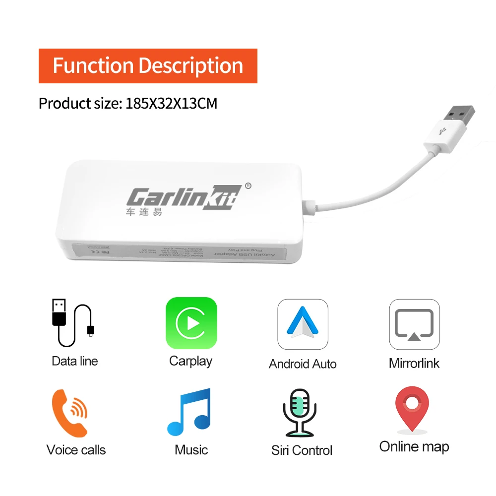 Carlinkit Drátová Apple CarPlay Dongle Android Auto pro Android Auto Služby, Auto Prodej AirPlay Autokit Mapě Hudbu USB Smart Link 5