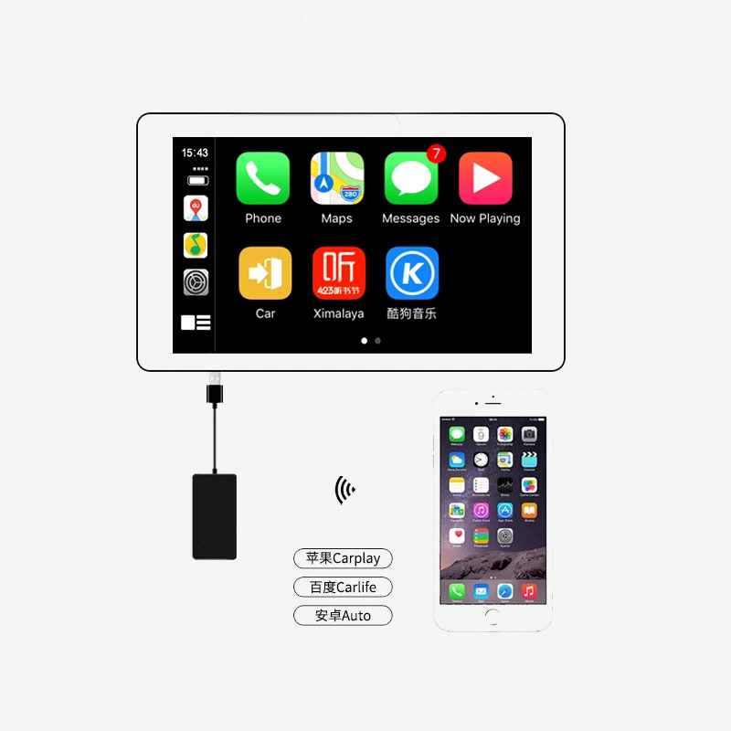 Carplay USB dongle pro android auto gps navigace s smart link Podporuje Apple iOS Telefony Android Auto 1