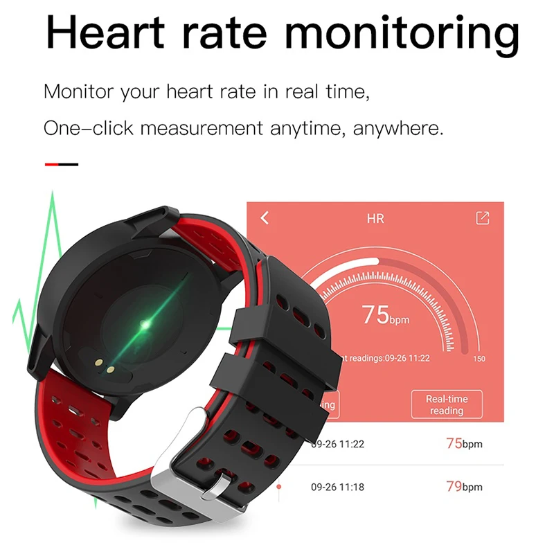 Chytré Hodinky Barevný displej Krevní Tlak, Srdeční Frekvence Monitoru Fitness Náramek Tracker Krokoměr Smartwatch Pro Android, IOS 4