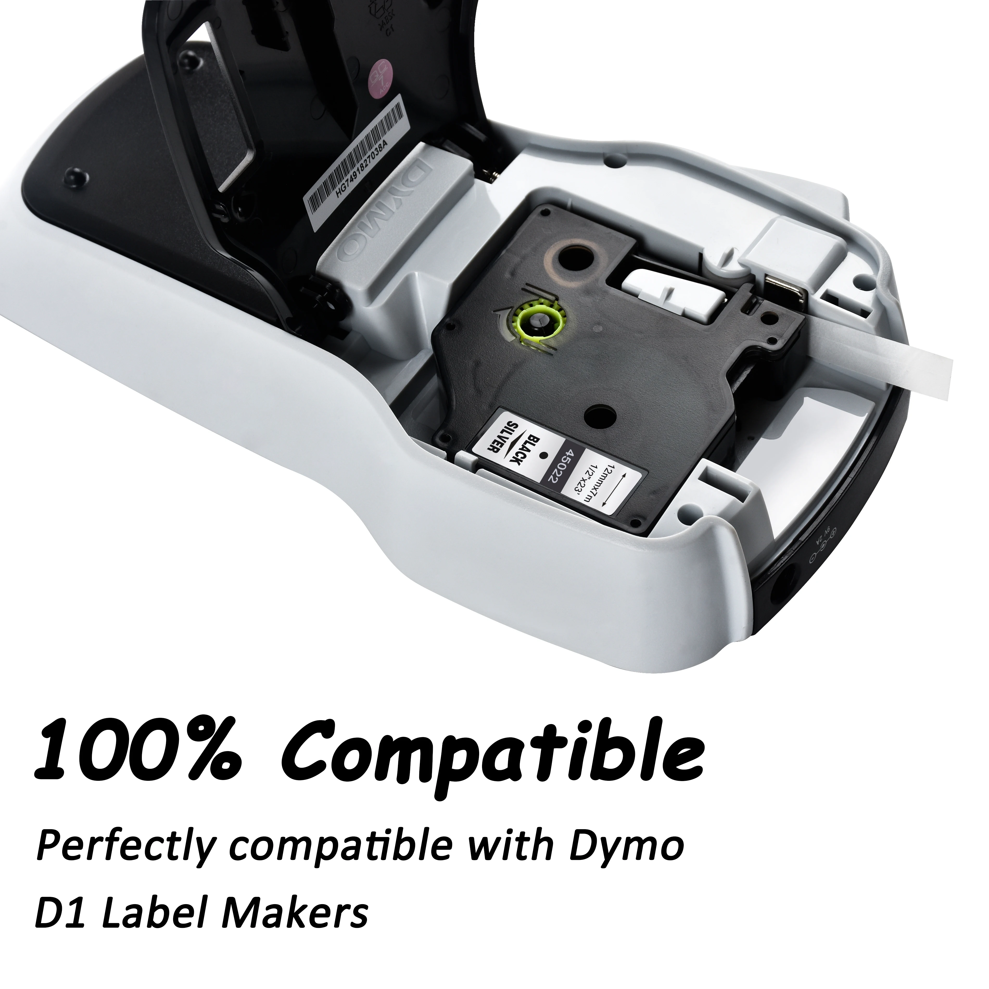 CIDY Dymo D1 45022 kompatibilní se štítky DYMO D1 Pásek 12 mm černá na stříbrné štítkovač Vhodný Label Manager 210 450 LM160 2
