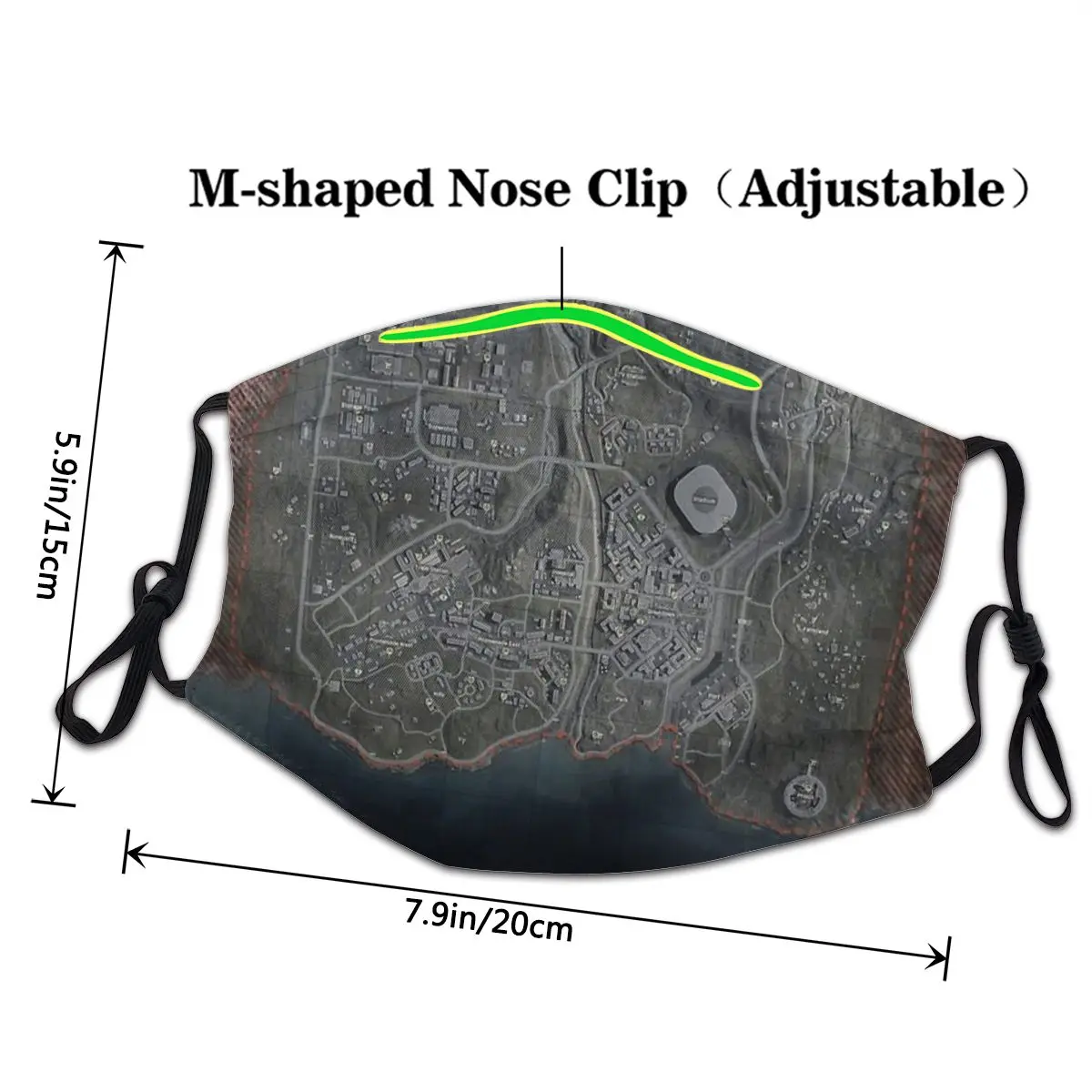Cod Warzone Mapa v Pračce Mascarillas Ústa Masky Střílečka Opakovaně Maska na Obličej Anti-Opar Masky,Kempování, Běh Pro Ženy A muže 4