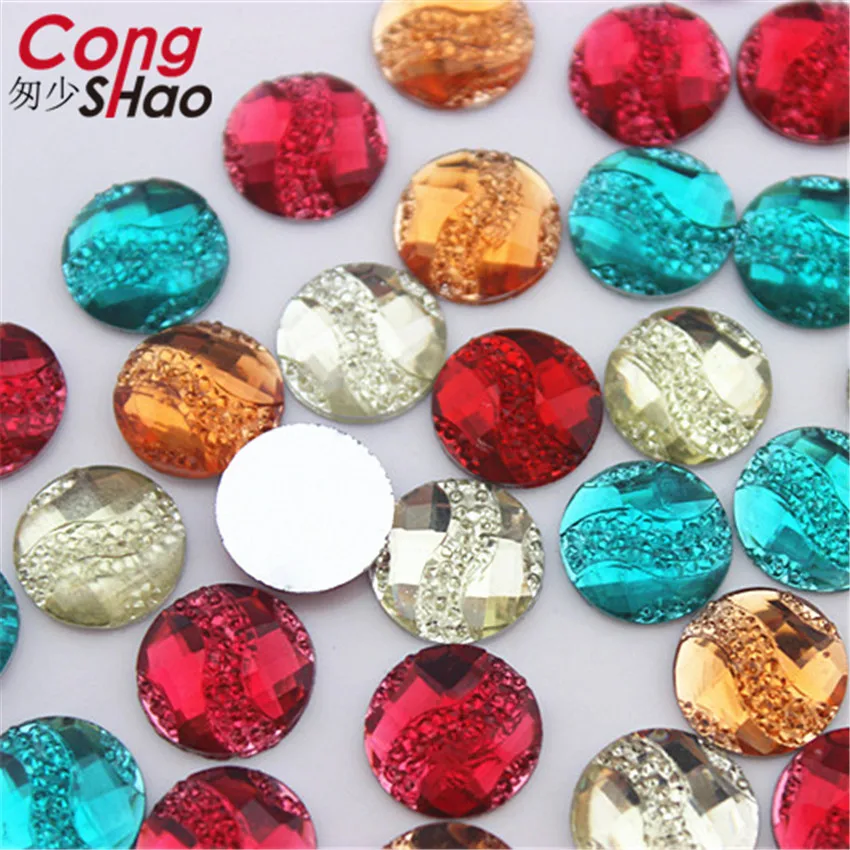 Cong Shao 200pcs/lot 12mm Smíšené Barvy Kulatý Tvar Flatback Pryskyřice Drahokamu Kameny A Krystaly Pro DIY Dekorace CS155 2