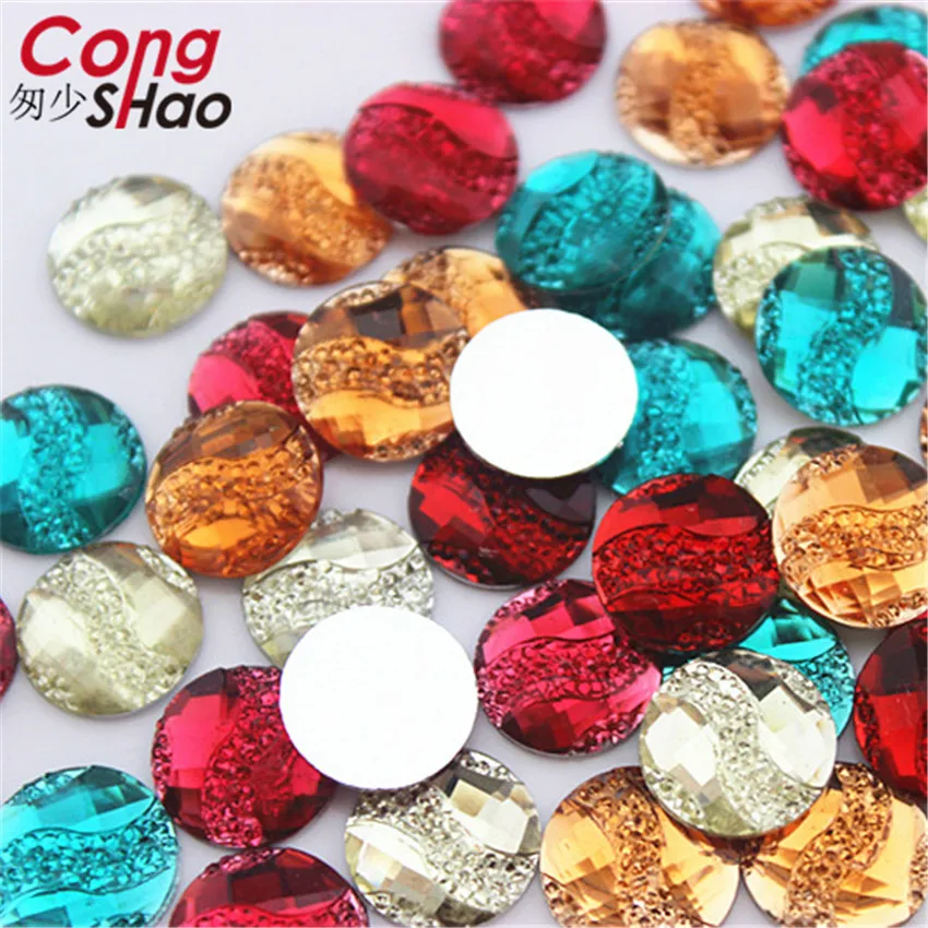 Cong Shao 200pcs/lot 12mm Smíšené Barvy Kulatý Tvar Flatback Pryskyřice Drahokamu Kameny A Krystaly Pro DIY Dekorace CS155 4