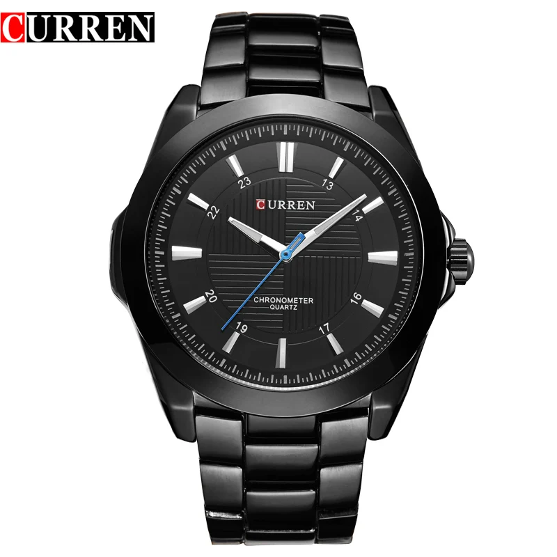 CURREN Hodinky Top Značky Luxusní Klasické Obchodní Quartz Muži Náramkové hodinky z Nerezové Oceli Kapela Mužské Hodiny Montre Homme Relojes 1