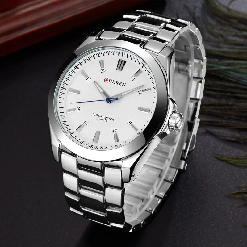 CURREN Hodinky Top Značky Luxusní Klasické Obchodní Quartz Muži Náramkové hodinky z Nerezové Oceli Kapela Mužské Hodiny Montre Homme Relojes 2
