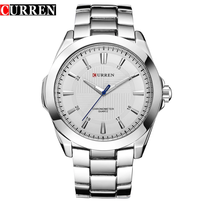 CURREN Hodinky Top Značky Luxusní Klasické Obchodní Quartz Muži Náramkové hodinky z Nerezové Oceli Kapela Mužské Hodiny Montre Homme Relojes 3