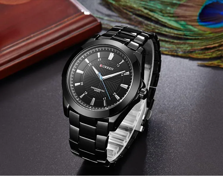 CURREN Hodinky Top Značky Luxusní Klasické Obchodní Quartz Muži Náramkové hodinky z Nerezové Oceli Kapela Mužské Hodiny Montre Homme Relojes 5