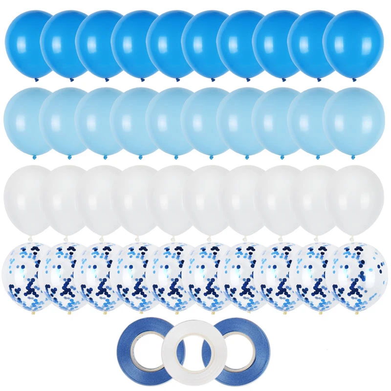 Cyuan 40ks modré latexové balónky nastavit chlapce narozeninové party balónky, helium, konfety, míče na narozeniny, miminko, svatební globos 4