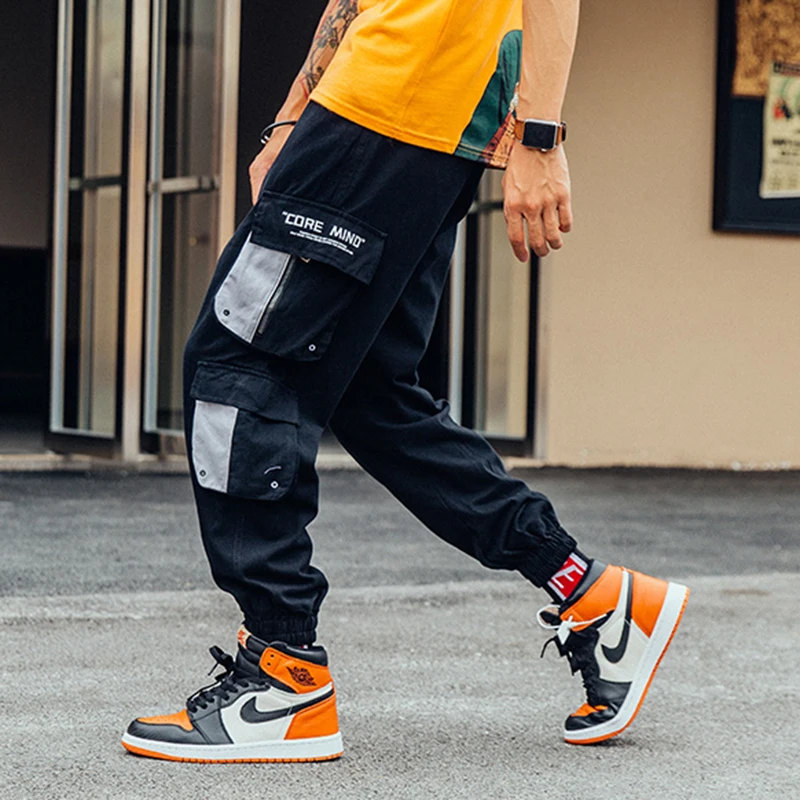 Denim Harém Běžce Muži 2019 Módní Měkké Džíny Hip Hop Streetwear Kapsy Cargo Kalhoty Patchwork Kauzální Kalhoty 4