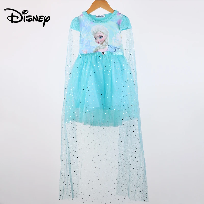 Disney zdobený princezna šaty letní dívky lesklé dětské oblečení dětské bavlněné šaty 2