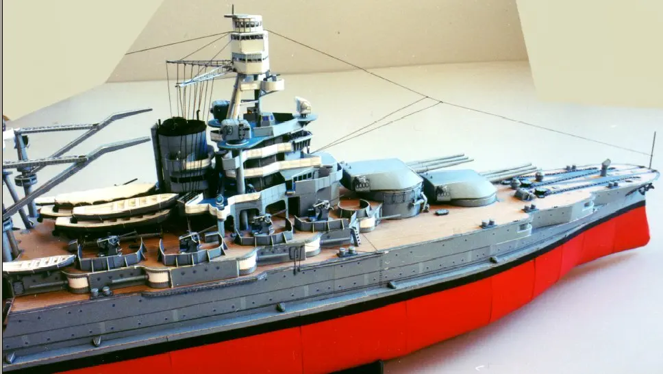 DIY Papírový Model 1:250 USS Arizona Bitevní loď Japonského Císařského Námořnictva Vystřihovánky Sestavit 3D Puzzle Model Stavebnice Hračky pro Děti 1