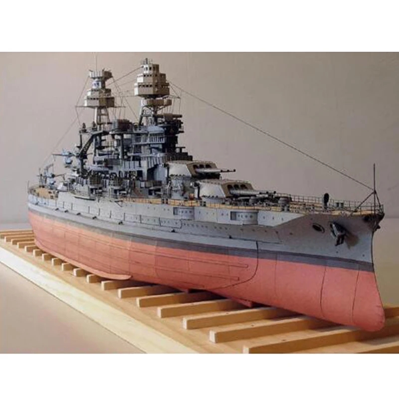 DIY Papírový Model 1:250 USS Arizona Bitevní loď Japonského Císařského Námořnictva Vystřihovánky Sestavit 3D Puzzle Model Stavebnice Hračky pro Děti 3