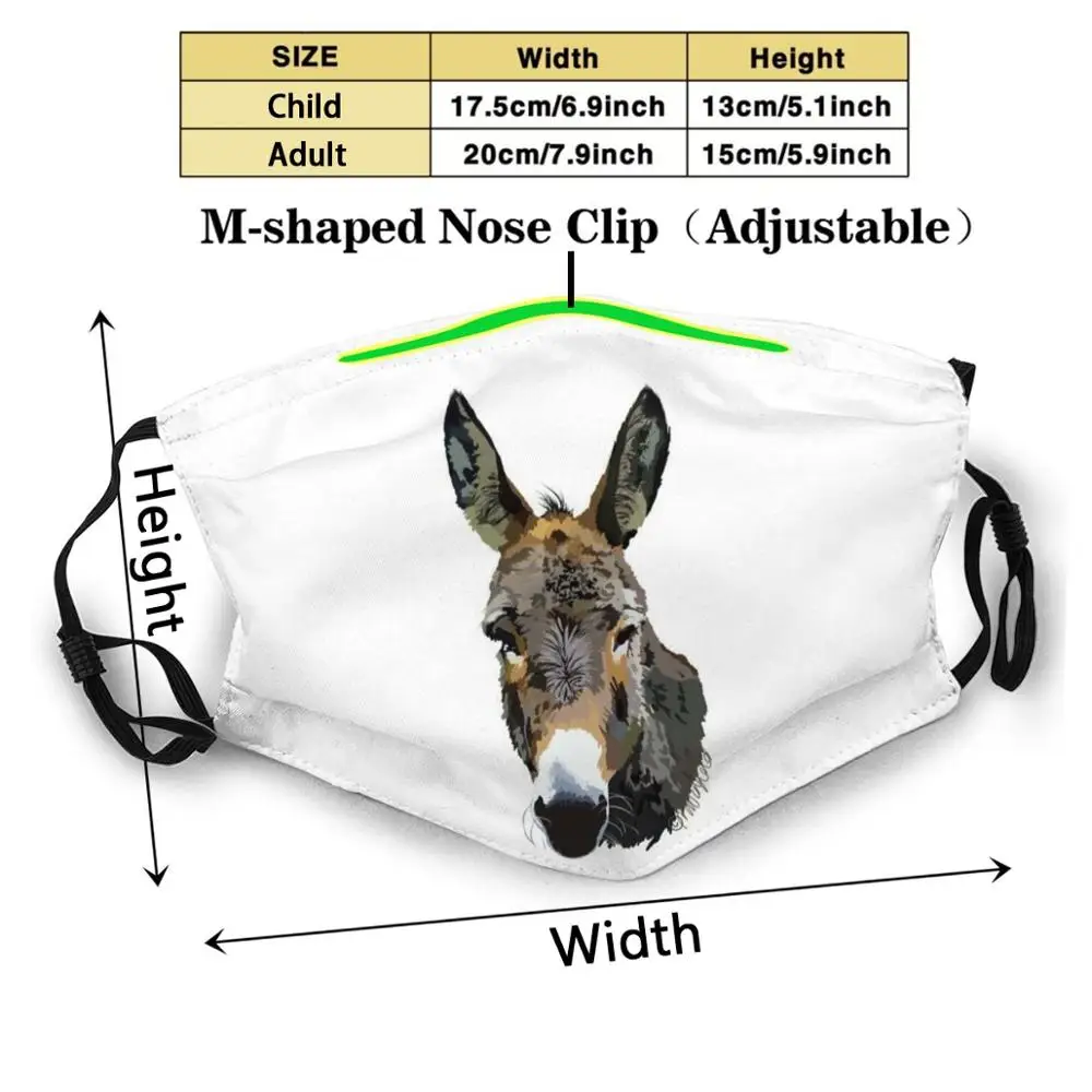 Donkey Anti Prach Maska Na Obličej Omyvatelný Filtr Opakovaně Osel 3